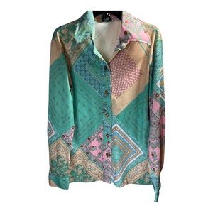 Vintage 60/70’s Dagger Collar Patchwork Print Shirt